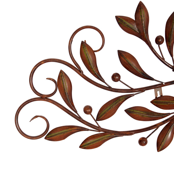603968 Brown Metal Traditional Floral Wall Decor 9