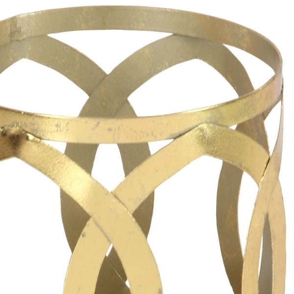 604119 Clear Gold Metal Glam Candle Holder 2