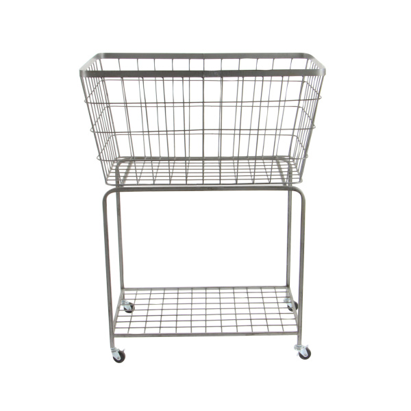604127 Grey Industrial Metal Storage Cart 1