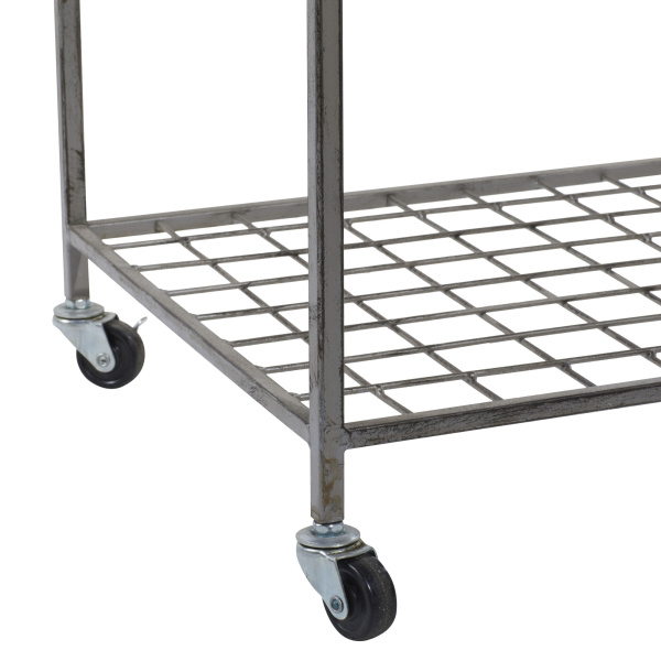 604127 Grey Industrial Metal Storage Cart 6