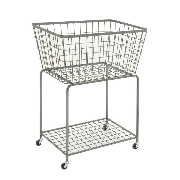 604127 Grey Industrial Metal Storage Cart, 36" x 28"