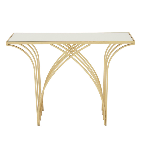 604142 Gold Modern Metal Console Table, 31" x 41"