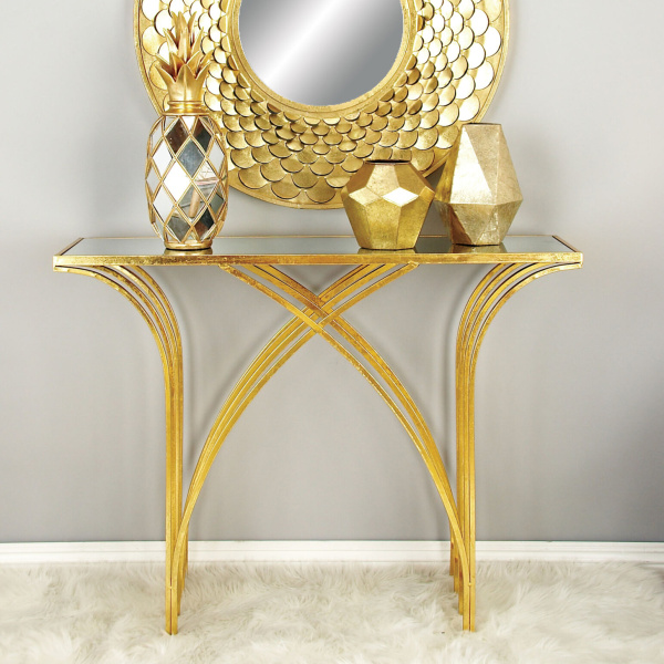 604142 Gold Modern Metal Console Table 3