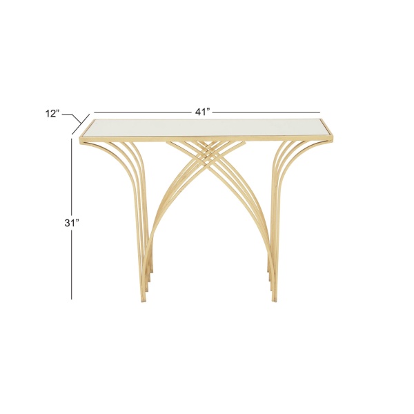 604142 Gold Modern Metal Console Table 4