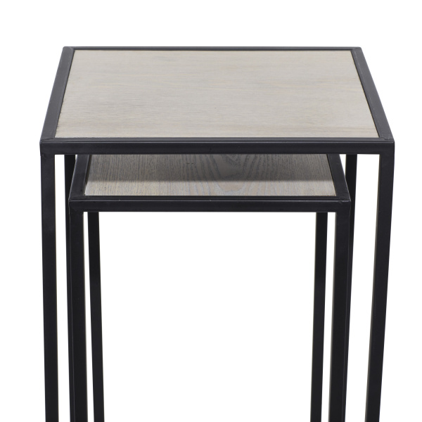 604161 Black Grey Set Of 2 Black Metal Contemporary Accent Table 7