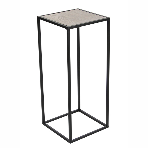 604161 Black Grey Set Of 2 Black Metal Contemporary Accent Table