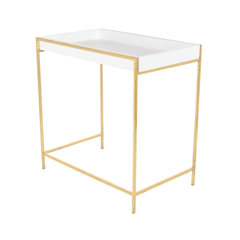 604165 Set Of 2 Gold Metal Contemporary Console Table 5