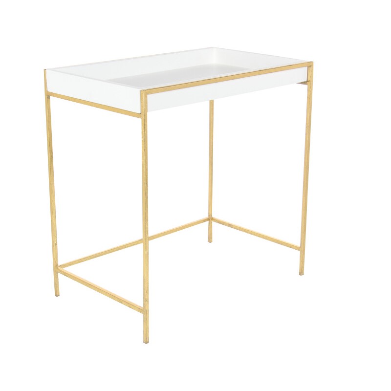 604165 Set Of 2 Gold Metal Contemporary Console Table 7