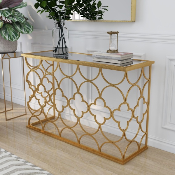 604252 Gold Glam Metal Console Table 1