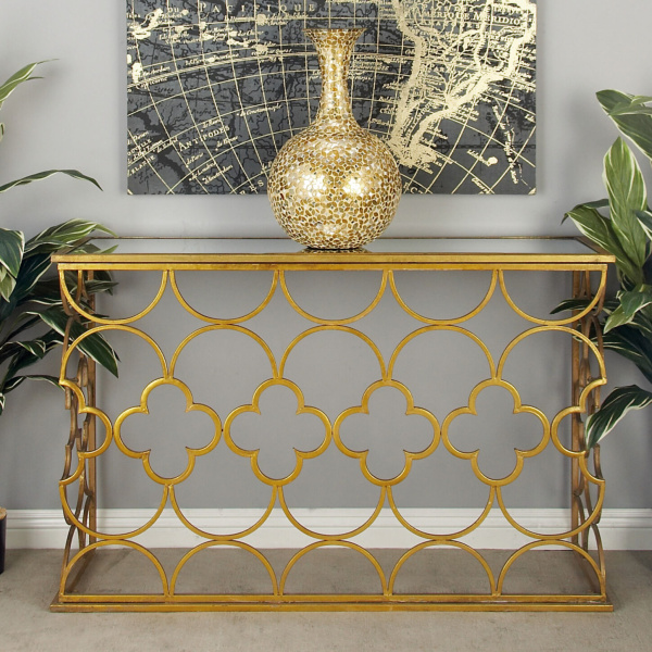 604252 Gold Glam Metal Console Table 10