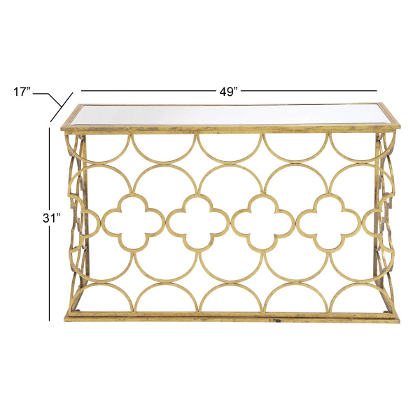 604252 Gold Glam Metal Console Table 11