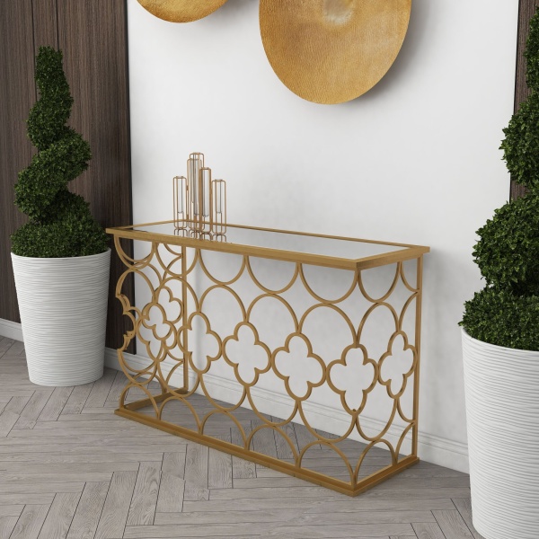 604252 Gold Glam Metal Console Table 2