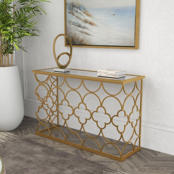 604252 Gold Glam Metal Console Table 3