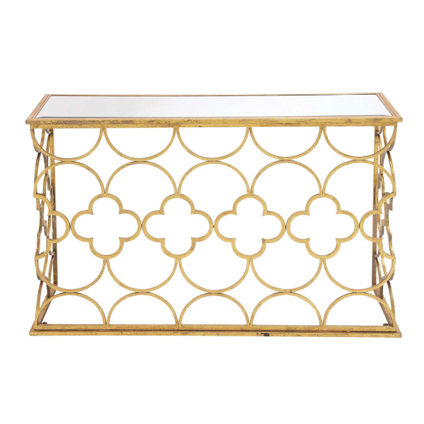 Gold Glam Metal Console Table, 31" x 49"