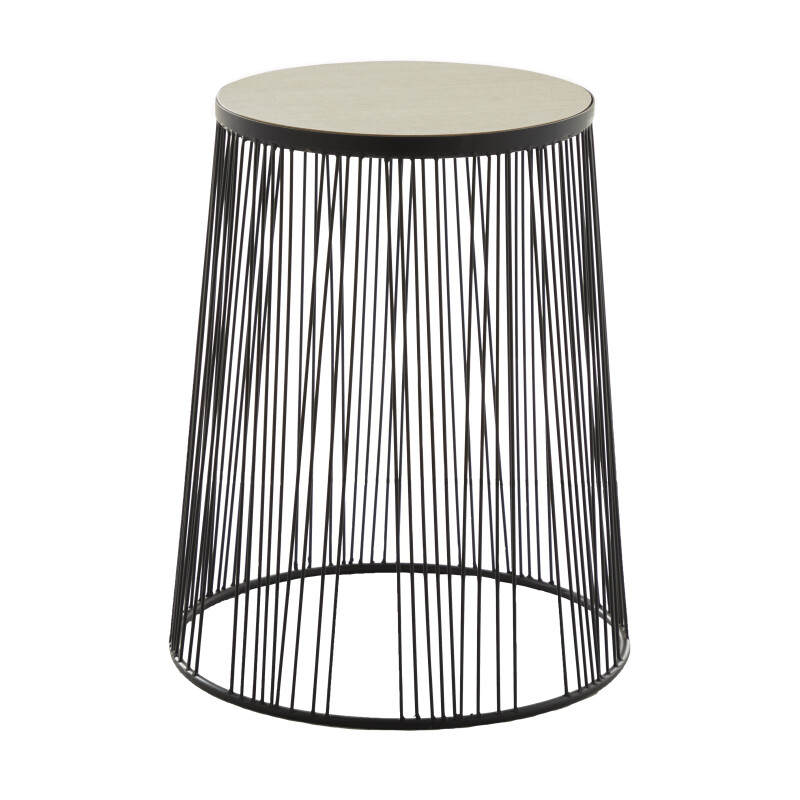 604282 Brown Black Metal Contemporary Accent Table 6