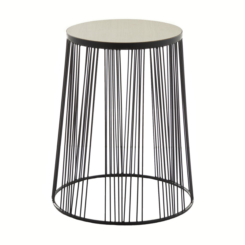 604282 Black Metal Contemporary Accent Table, 22" x 18" x 18"