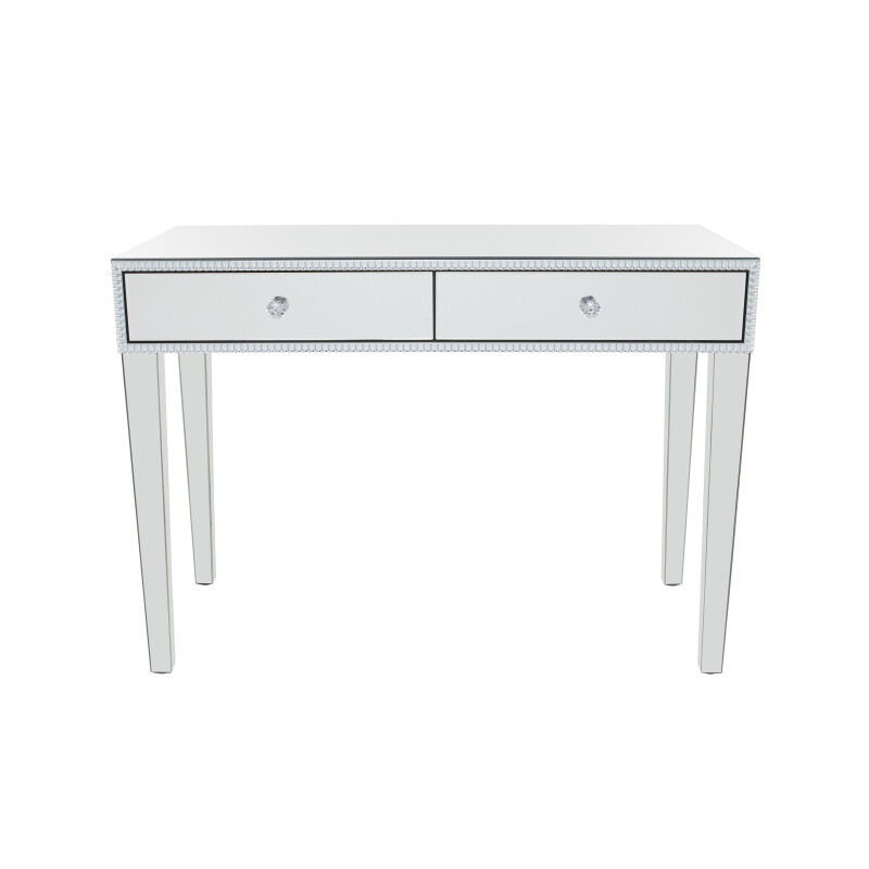 604424 Silver Wood Glam Console Table, 32" x 43" x 22"