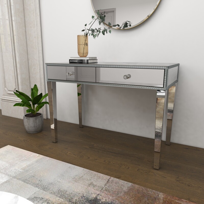 604424 Silver Wood Glam Console Table 4