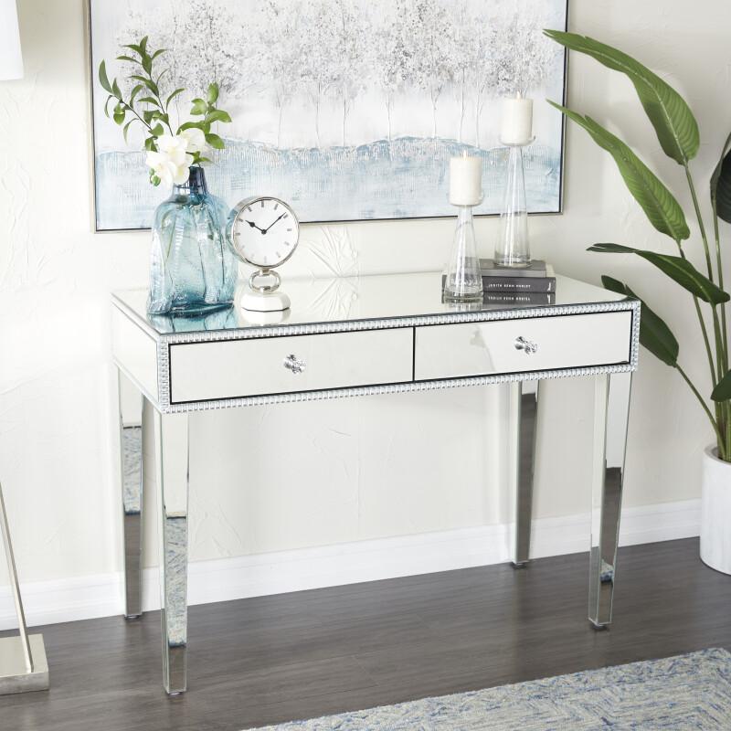 604424 Silver Wood Glam Console Table 7
