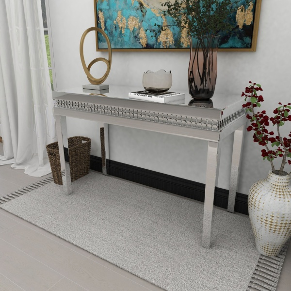 604425 Silver Wood Glam Console Table 3