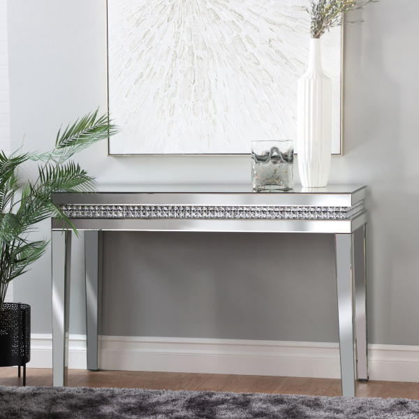 604425 Silver Wood Glam Console Table 5