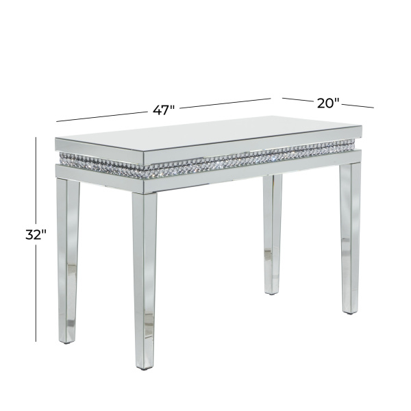 604425 Silver Wood Glam Console Table 6