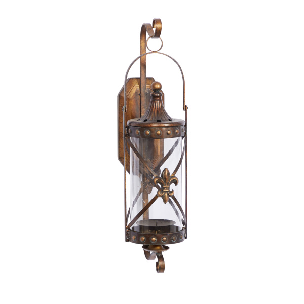 604454 Brown Glass Traditional Candle Wall Sconce 4