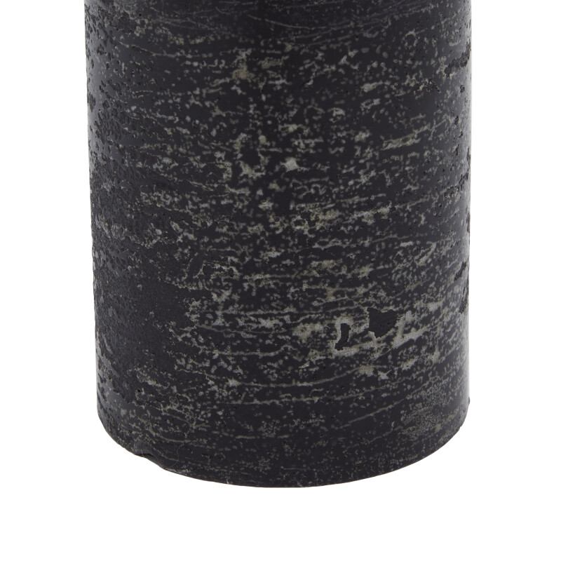 604734 Black Black Set Of 3 Black Traditional Wax Flameless Candle 3