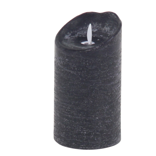 604734 Black Black Set Of 3 Black Traditional Wax Flameless Candle 5