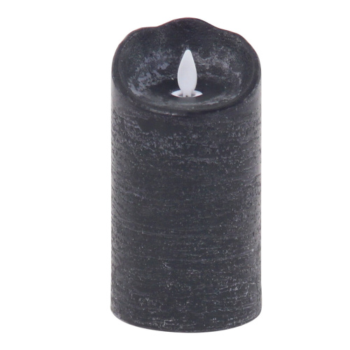 604734 Black Black Set Of 3 Black Traditional Wax Flameless Candle 8