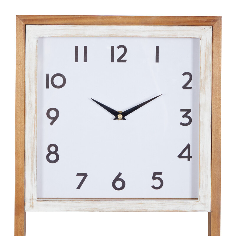 604741 Brown Wood Farmhouse Wall Clock 6