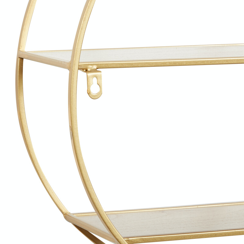 604784 Gold Cosmoliving By Cosmopolitan Gold Metal Contemporary Wall Shelf 3