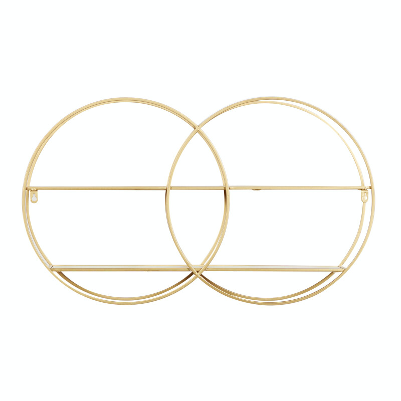 604784 Gold Cosmoliving By Cosmopolitan Gold Metal Contemporary Wall Shelf 4