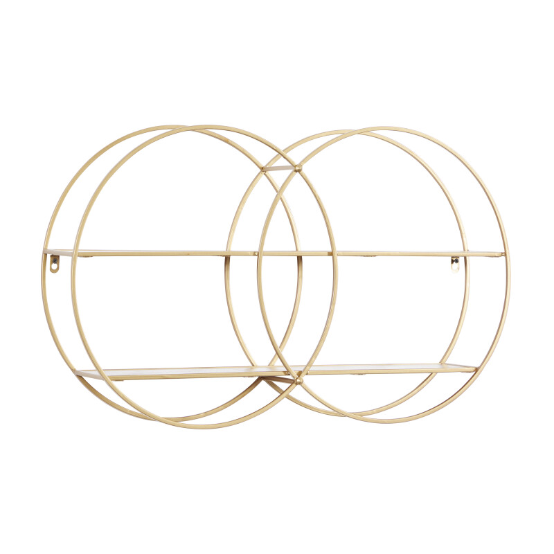 604784 Gold Cosmoliving By Cosmopolitan Gold Metal Contemporary Wall Shelf 7