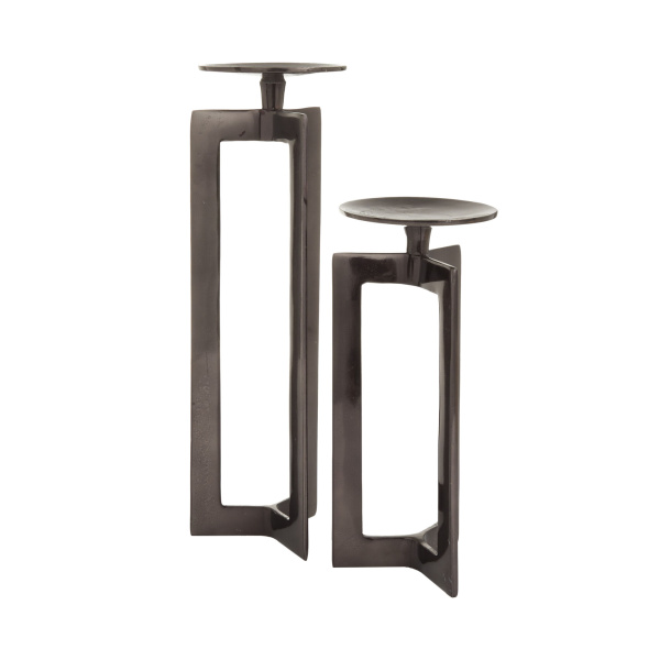 604819 Black Cosmoliving By Cosmopolitan Bronze Aluminum Contemporary Candle Holder 5