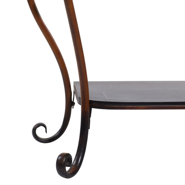 604839 Dark Brown Traditional Metal Console Table 5