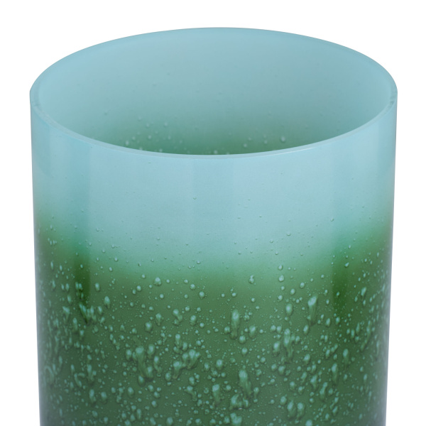 604941 Blue Set Of 3 Green Glass Rustic Candle Holders 3