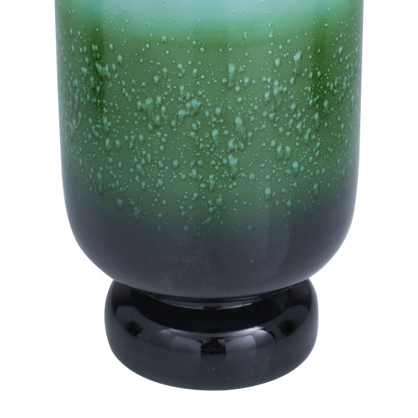 604941 Blue Set Of 3 Green Glass Rustic Candle Holders 4