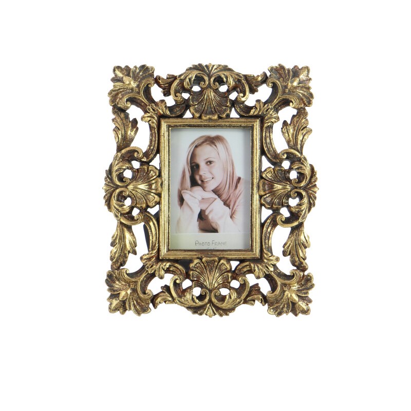 604962 Gold Set Of 2 Gold Polystone Traditional Photo Frame 7