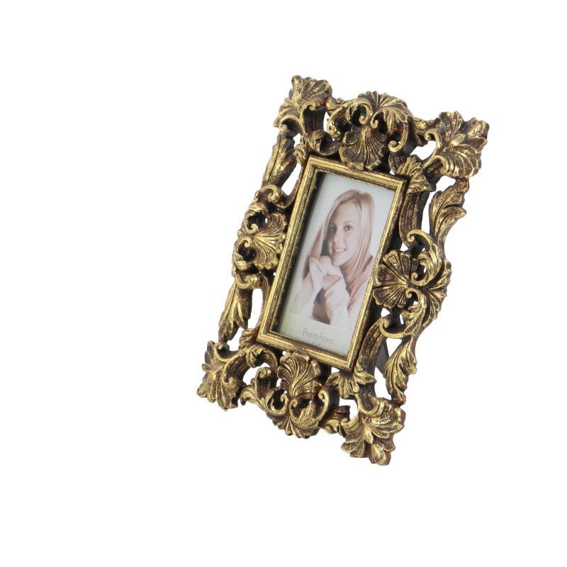 604962 Gold Set Of 2 Gold Polystone Traditional Photo Frame 9