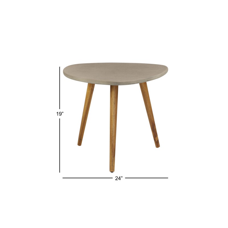 604988 Grey Brown Grey Resin Modern Outdoor Accent Table 3