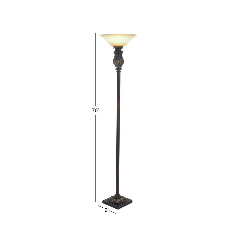 605109 Brown Metal Traditional Floor Lamp 4