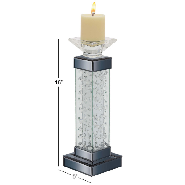 605149 Clear Glass Glam Candlestick Holders 1