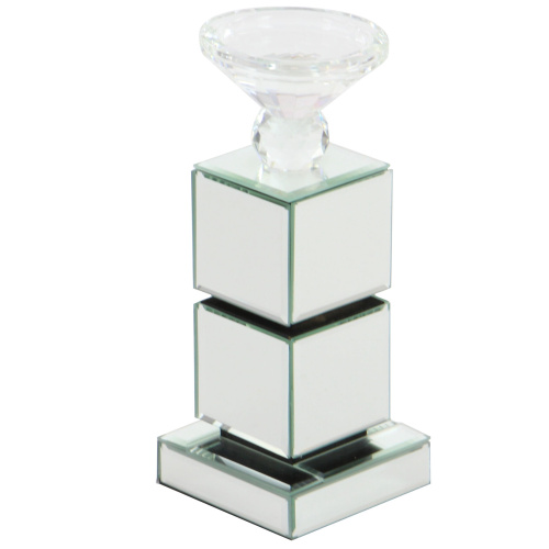 605151 Clear Reflective Mirror Glam Candlestick Holders, 10" x 4" x 4"