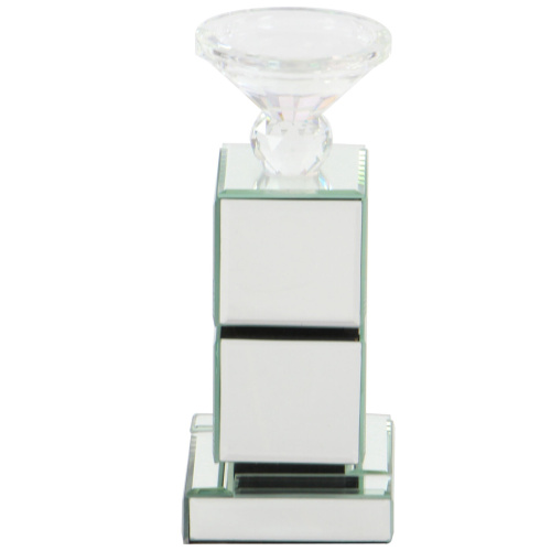 605151 Clear Reflective Mirror Glam Candlestick Holders 6