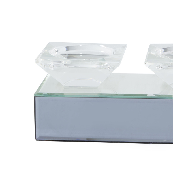 605155 Clear Mirror Glam Candlestick Holders 3