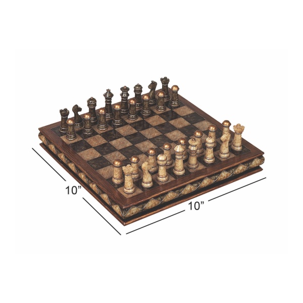 605300 Gold Dark Brown Polystone Traditional Game 2