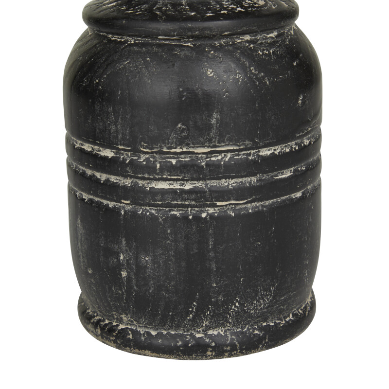 605317 Black Black Wood Traditional Candle Holder Set Of 3 9 7 6 H 10