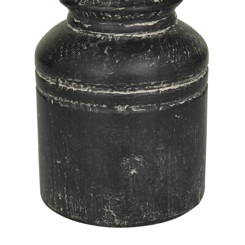 605317 Black Black Wood Traditional Candle Holder Set Of 3 9 7 6 H 11