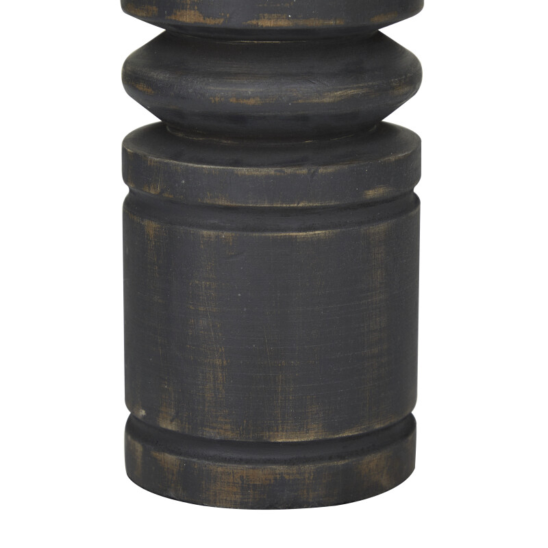605318 Black Black Wood Traditional Candle Holder Set Of 3 14 11 8 H 10